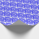 Griechisch Traditionelles Blaues Weiß-Muster Fret- Geschenkpapier (Ecke)