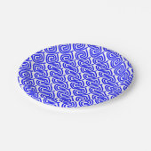 Griechisch Traditionelles Blaues Weiß-Muster Fret- Pappteller (Schrägansicht)