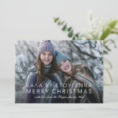 Griechisch und Englisch Frohe Weihnachten Foto (Stehend Vorderseite)