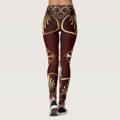 Griechisch-wichtige Leggings Burgund (Rückseite)