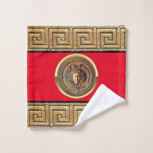 Griechisch-Wiedergeburt Medusa Badhandtuch Set (Waschlappen)