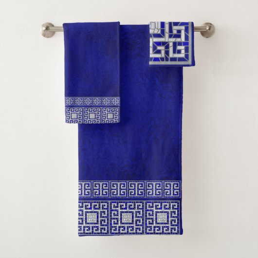 Griechisch-zerbrochene Tile-Mosaik-Kunstgrenze Badhandtuch Set (Insitu)