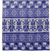 Griechisch-zerbrochene Tile-Mosaik-Kunstgrenze Duschvorhang (Vorderseite)