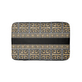 Griechisch zerbrochene Tile-Mosaik-Schwarz und Gol Badematte (Vorderseite)