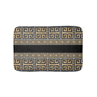 Griechisch zerbrochene Tile-Mosaik-Schwarz und Gol Badematte
