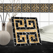 Griechisch zerbrochene Tile-Mosaik-Schwarz und Gol Fliese