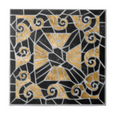 Griechisch zerbrochene Tile-Mosaik-Schwarz und Gol Fliese (Vorderseite)