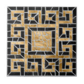 Griechisch zerbrochene Tile-Mosaik-Schwarz und Gol Fliese (Vorderseite)