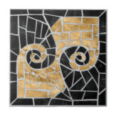 Griechisch zerbrochene Tile-Mosaik-Schwarz und Gol Fliese (Vorderseite)