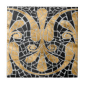 Griechisch zerbrochene Tile-Mosaik-Schwarz und Gol Fliese (Vorderseite)