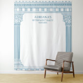 Griechische Abschiedsparty mit blauen Tempel säule Wandteppich (Beispiel)