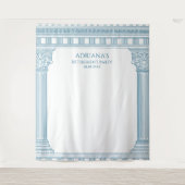 Griechische Abschiedsparty mit blauen Tempel säule Wandteppich (Vorderseite)