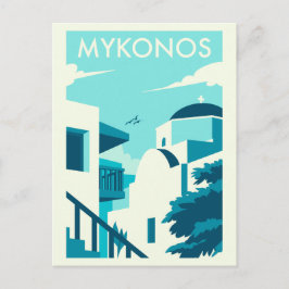 Griechische Ägäische Insel Mykonos Poster Postkarte