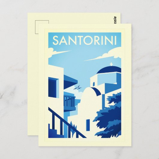 Griechische Ägäische Insel Santorini Poster Postkarte (Vorne/Hinten)