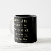Griechische Alphabet-Briefe im Einklang mit der Äu Zweifarbige Tasse (Vorderseite Links)