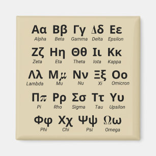 Griechische Alphabet-Briefe in Ordnung Magnet