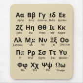 Griechische Alphabet-Briefe in Ordnung Mousepad (Vorne)