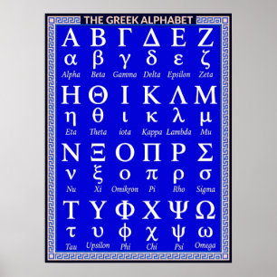 Griechische Alphabet-Buchstaben in Reihenfolge   Ä Poster