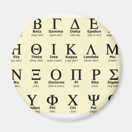 griechische Alphabet-Geschenke Magnet (Vorne)