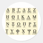 griechische Alphabet-Geschenke Runder Aufkleber (Vorderseite)