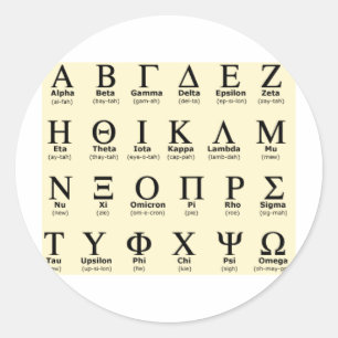griechische Alphabet-Geschenke Runder Aufkleber