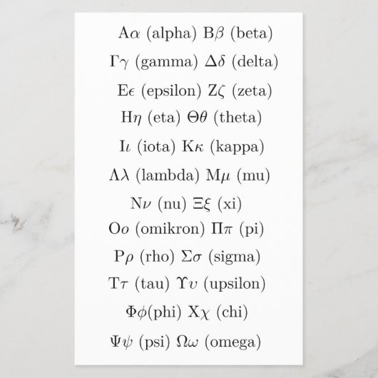 Griechische Alphabet-Handouts | Flyer des Sprachen (Vorne)