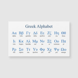 Griechische Alphabet-Horizontale Magnetkarte