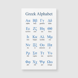 Griechische Alphabet Vertikale Magnetkarte