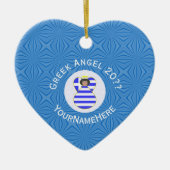 Griechische Angel Schwarzes Haar Hanukkah Fahne Pe Keramik Ornament (Vorne)