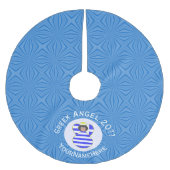 Griechische Angel Schwarzes Haar Hanukkah Fahne Pe Polyester Weihnachtsbaumdecke (Vorderseite)