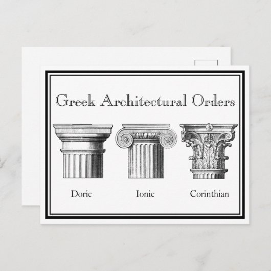 Griechische Architekturaufträge: Hauptstädte der S Postkarte (Vorne/Hinten)