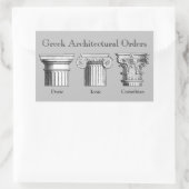 Griechische Architekturaufträge: Hauptstädte der S Rechteckiger Aufkleber (Tasche)