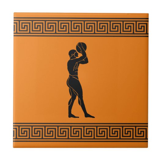 Griechische Athlete Basketball Keramik Tile Fliese (Vorderseite)