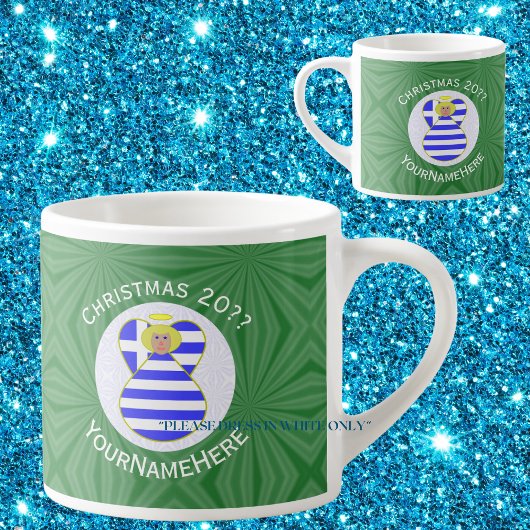 Griechische Blonde Angel Weihnachtsflagge Personal Espressotasse