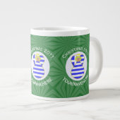 Griechische Blonde Angel Weihnachtsflagge Personal Jumbo-Tasse (Vorderseite Rechts)