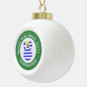 Griechische Blonde Angel Weihnachtsflagge Personal Keramik Kugel-Ornament (Rechts)