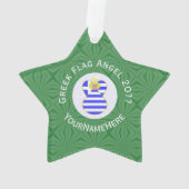Griechische Blonde Angel Weihnachtsflagge Personal Ornament (Rückseite)