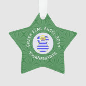 Griechische Blonde Angel Weihnachtsflagge Personal Ornament (Vorderseite)