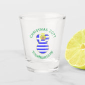 Griechische Blonde Angel Weihnachtsflagge Personal Schnapsglas (Vorderseite)