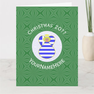 Griechische Blonde Engel Weihnachtsflagge Personal Karte