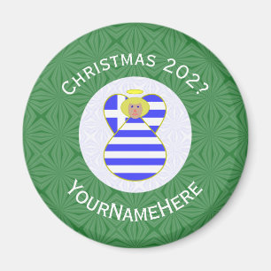 Griechische blonde Engel-Weihnachtsflagge personal Magnet