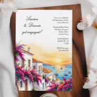 Griechische Bougainvillea-Sonnenuntergangs-Verlobu