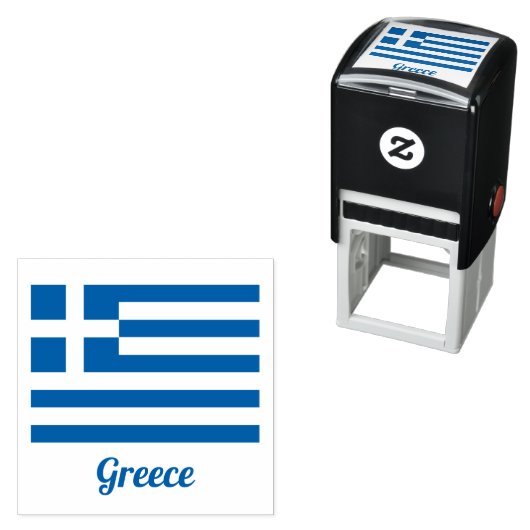 Griechische Briefmarke aus Flaggenkautschuk Permastempel (Beispiel)