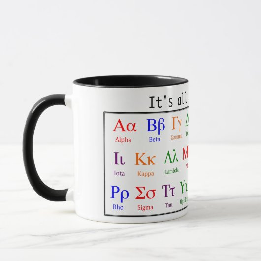 Griechische Buchstabe-Tasse - es ist aller Grieche Tasse (Links)