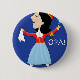 Griechische Dame Dancing Button