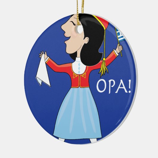 Griechische Dame Dancing Keramikornament (Links)