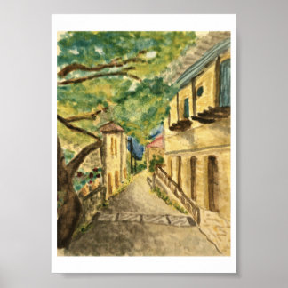 Griechische Dorfwandkunst Poster