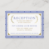 Griechische Elegance Wedding Reception Card Begleitkarte (Vorderseite)
