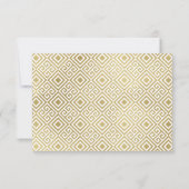 Griechische Elegance Wedding RSVP Card, Gold Einladung (Rückseite)