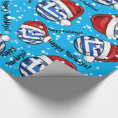 Griechische Fahne im Weihnachtsstil Geschenkpapier (Ecke)